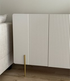 Komoda Malmi 150 cm trzydrzwiowa - kaszmir / złote nóżki