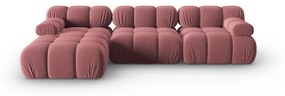 Różowa aksamitna sofa 285 cm Bellis – Micadoni Home