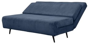 Niebieska sztruksowa rozkładana sofa 140 cm Mallory – Støraa