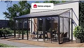 Weranda z aluminium i poliwęglanu odporna na UV - 15,8 m² - antracytowy - MATHILDA