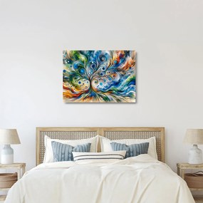 Obraz na szkle – Kolorowe energetyczne drzewo (70x50 cm)