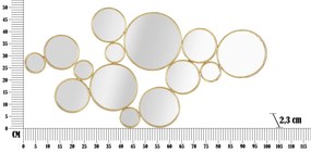 Kompozycja luster w złotej ramie, 100 x 51,5 cm