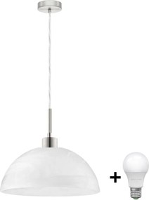 Żyrandol LED na przewodzie, 1xE27/60W/230V, biały/przezroczysty