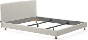 Szare tapicerowane łóżko dwuosobowe bez stelaża 160x200 cm Valma – Kave Home