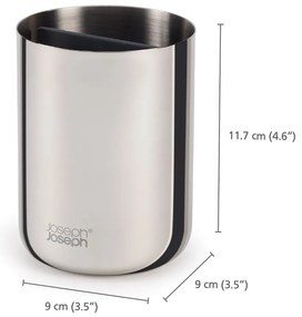 Kubek na szczoteczki do zębów ze stali nierdzewnej w kolorze srebra z połyskiem EasyStore Luxe – Joseph Joseph