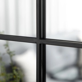 HOMCOM Lustro ścienne czarne do przedpokoju z metalową ramą 70x50 cm design okno | Aosom PL