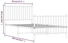 Pojedyncze metalowe łóżko w kolorze białym 90x200 cm - Romaxo