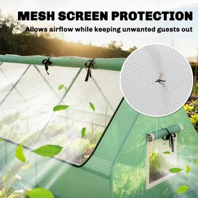 Outsunny Mini-Szklarnia, odporna na warunki atmosferyczne, z oknami zwijanymi, 240 cm x 90 cm x 90 cm, Zielona