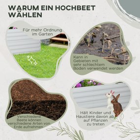 Outsunny Skrzynka na rośliny, Przenośna grządka do sadzenia, pielęgnacji roślin, Wysoki grząd, Stal, Jasnoszary