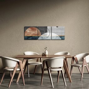 Obraz - Kształty i tekstury (z zegarem) (90x30 cm)