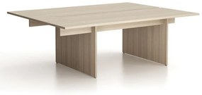 Biurko double SOLID + 1x rozszerzenie blatu, 210x165 cm, dąb naturalny