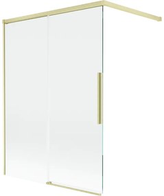 Mexen Rox parawan nawannowy 2-skrzydłowy rozsuwany 120 x 150 cm, transparent, złoty szczotkowany - 8C9-120-003-55-00
