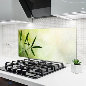 Szkło do Kuchni na Ścianę Liście W Strugach Deszczu