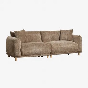 Sofa 3-osobowa Z Tkaniny Eracli Bouclé Bukla Naturalne Kolory - Sklum