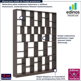 Ciemnobrązowy wysoki regał na książki wenge A2-T40