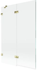 Mexen Lunar parawan nawannowy 2-skrzydłowy lewy 120 x 150 cm, transparent, złoty - 897-120-100-50-00-L