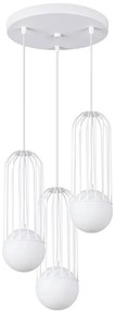 Biała lampa wisząca z 3 drucianymi zwisami - A608 H5-S03