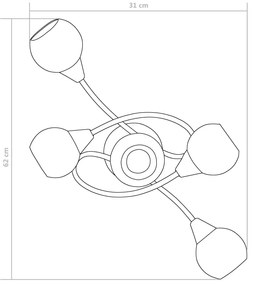 Lampa sufitowa ceramiczna z okrągłymi kloszami - EX215-Meliva