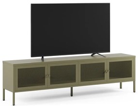 Zielona metalowa szafka pod TV 160x50x35 cm Fayna – Marckeric