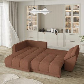 Masseno Narożnik ORENTI z funkcją spania i pojemnikiem na pościel Narozniki L, Rozkładana sofa - Miedziany, QUELLE 54