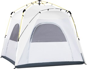 Outsunny Pop Up Namiot kopułowy dla 4 osób lekki, stabilny wodoodporny UV 50+ z drzwiami i oknami, plandeka