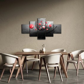 Obraz czerwonych abstrakcyjnych kul (125x70 cm)