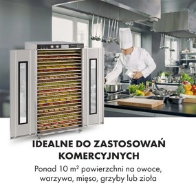 Klarstein Master Jerky 40-90°C Dehydrator Gastronomiczny 24 Półek Srebrny
