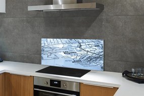 Szklany Panel Plan Miejskich Ulic