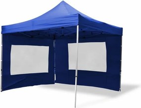 Pawilon ogrodowy PROFI rozkładany 3 x 3 m - niebieski, 4 ściany