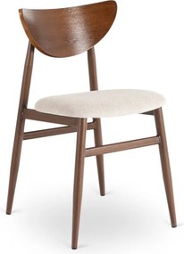 Krzesło Tapicerowane z Drewna Giętego BRAGA Orzech/Krem Retro