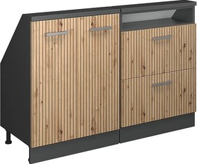 Szafka kuchenna na dach skośny dąb rzemieślniczy 120x46x81.6 r-line