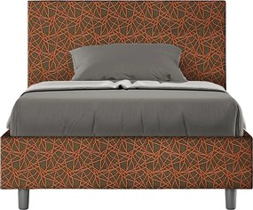 Łóżko bez stelaża tapicerowane 120x210 tkaniny Era 4 pomarańczowy Adele