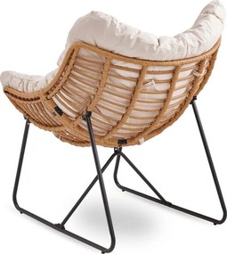 Fotel Wypoczynkowy Ogrodowy FIN na Płozach Beżowy Nowoczesny