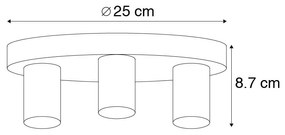 Inteligentna lampa sufitowa złota okrągła z 3 WiFi G95 - FacilDesignerski Oswietlenie wewnetrzne