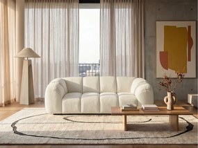 Designer Sofa 3-osobowa MALI 240cm Kremowy Biały Design Chmura - Wysokoelastyczne Wypełnienie Piankowe