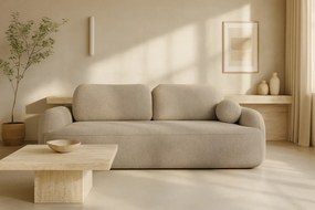 Beżowa sofa z pojemnikiem i funkcją spania C7-A53