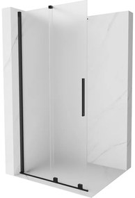 Mexen Velar ścianka prysznicowa rozsuwana Walk-in 100 x 200 cm, szron 8 mm, czarna - 871-100-000-33-70