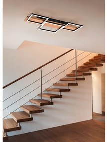 Czarno-naturalna lampa sufitowa LED ze ściemniaczem 34x65 cm Harper – Trio