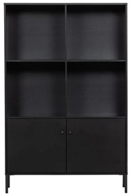 Czarny regał z litego drewna sosnowego 107x160 cm Xam – WOOOD