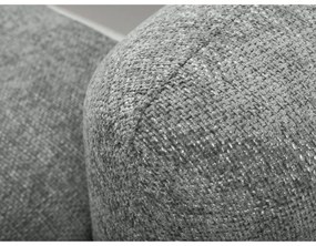 Szary narożnik rozkładany z tkaniny szenilowej ze schowkiem (lewostronny/z szezlongiem) Mele – Makamii