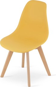PROMOCJA Musztardowe krzesło KITO z bukowymi nogami II. jakość