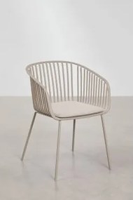 Krzesło Ogrodowe Z Podłokietnikami Ze Stali I Polipropylenu Aradina Moka Brown - Sklum