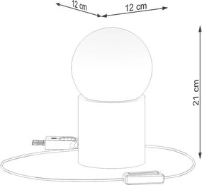 Biało-naturalna lampa stołowa ze szklanym kloszem (wysokość 21 cm) Surtur – Sollux