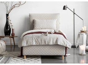 Beżowe tapicerowane łóżko jednoosobowe ze stelażem 90x200 cm Sleepy Luna – Miuform