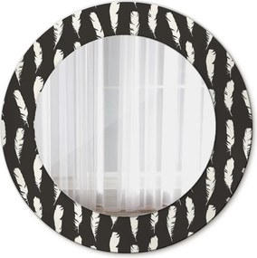 Lustro dekoracyjne okrągłe Pióra