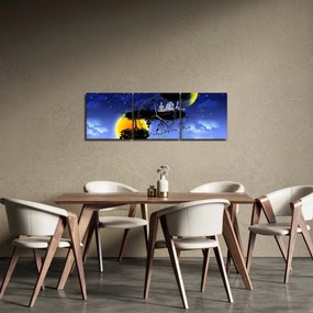 Obraz - Odbicie równowagi (z zegarem) (90x30 cm)