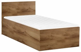Łóżko SOFIA 90 x 200 cm, dąb artisan Stelaż: Ze stelażem listwowym rolowanym, Materac: Materac Somnia 18 cm