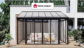 Weranda z aluminium i poliwęglanu odporna na UV - 12 m² - antracytowy - MATHILDA