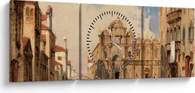 Obraz - Jules-Romain Joyant, The Scuola di San Marco, Venice, reprodukcje (z zegarem) (90x30 cm)