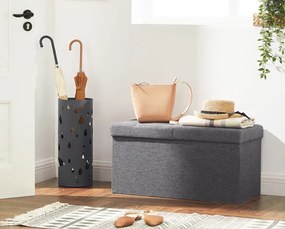 Duża szara składana pufa ze schowkiem K4-N31